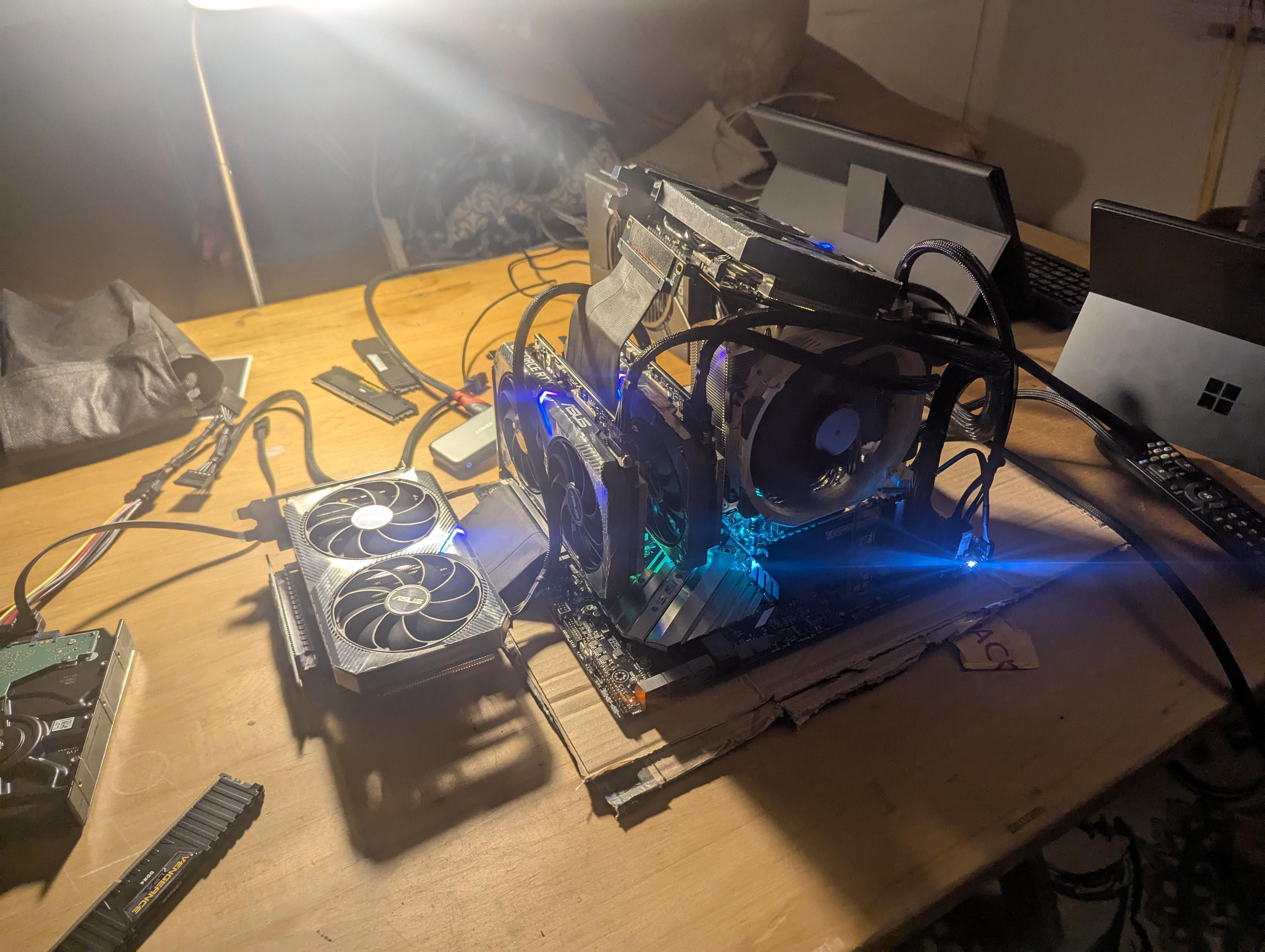 The remote cluster being built, late April.